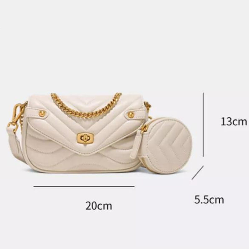 Bolsa  Feminina Transversal de Couro Genebra