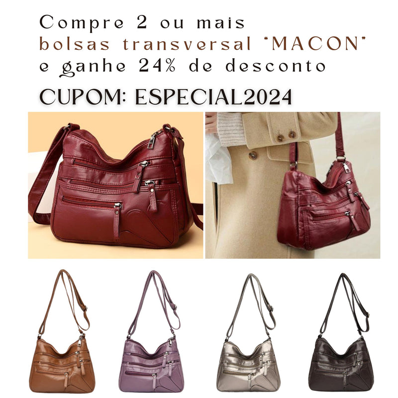 Bolsa Transversal Mâcon - Vermelho vinho