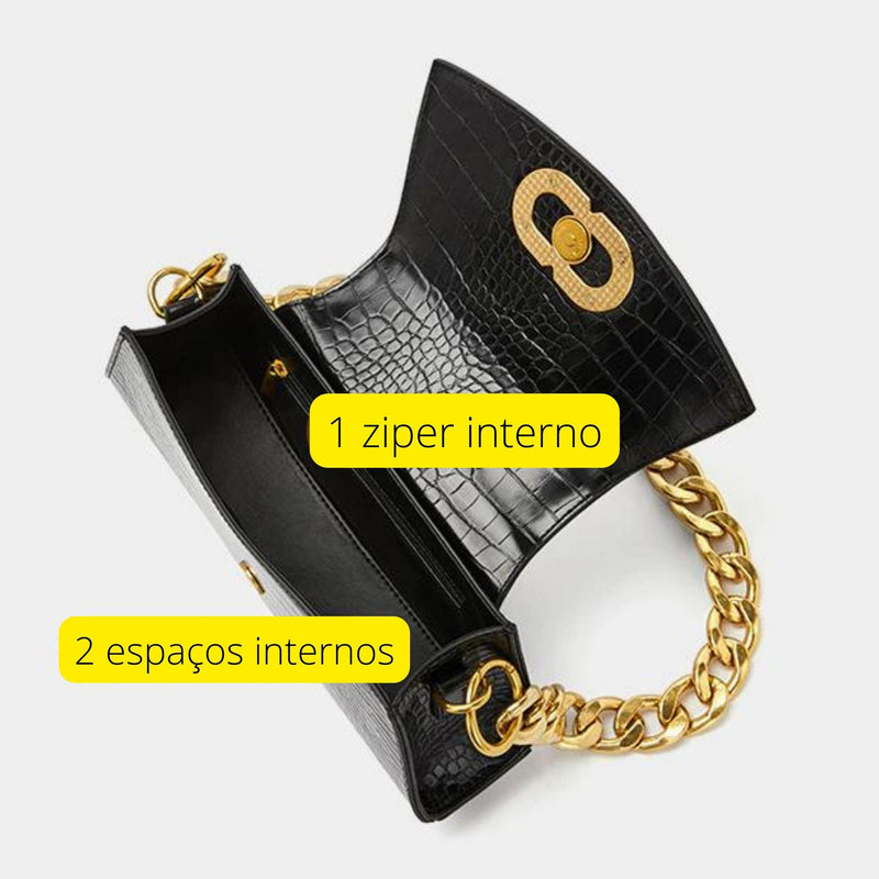 Bolsa Clutch com Alça de Ombro Corrente Marselha