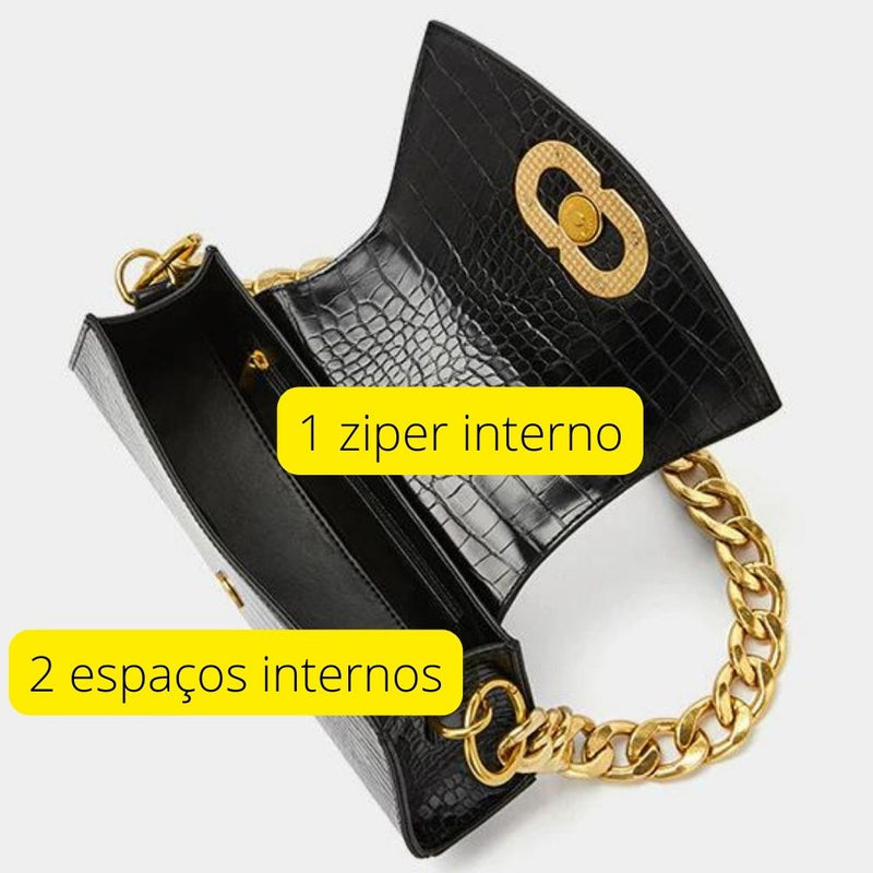 Bolsa Clutch com Alça de Ombro Corrente Marselha